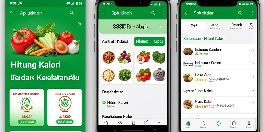Tampilan utama 888IDR yang menampilkan fungsi Hitung Kalori.
