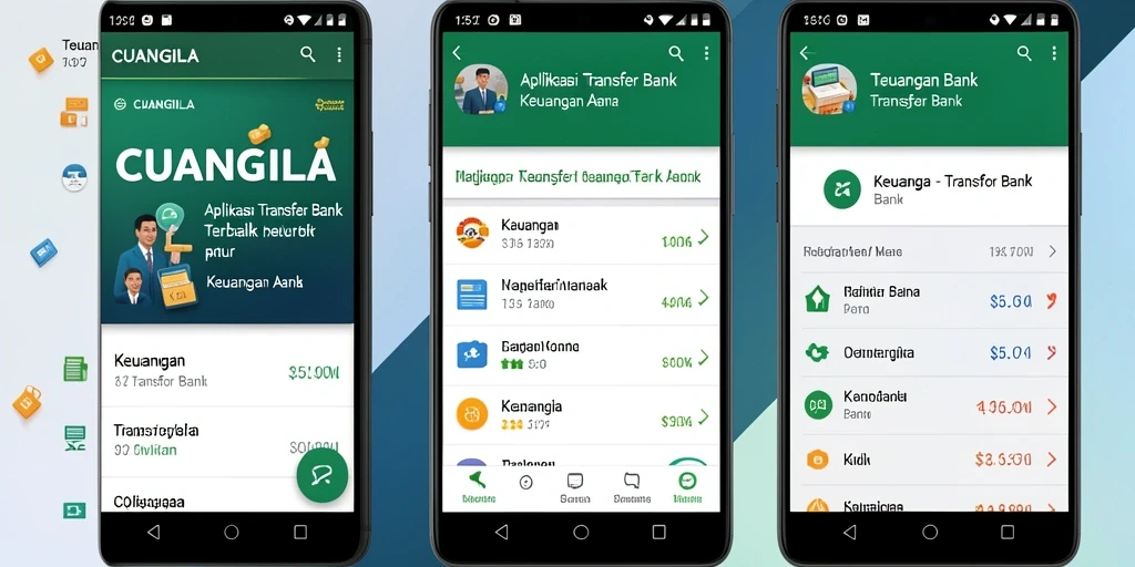 Tampilan aplikasi CUANGILA dengan fungsi transfer bank yang efisien.