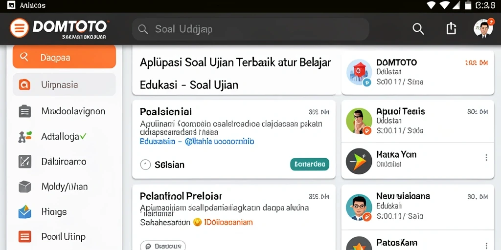 Tampilan antarmuka aplikasi DOMTOTO yang menarik dan mudah digunakan.