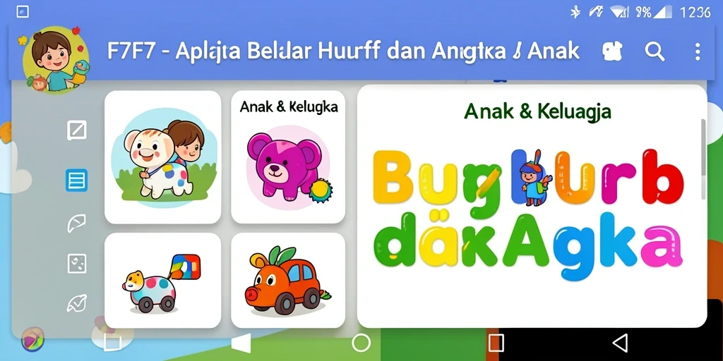 Tampilan antarmuka F7F7 yang interaktif dan edukatif.