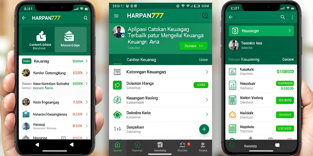 Tampilan antarmuka aplikasi Catatan Keuangan HARAPAN777 yang sederhana dan intuitif.