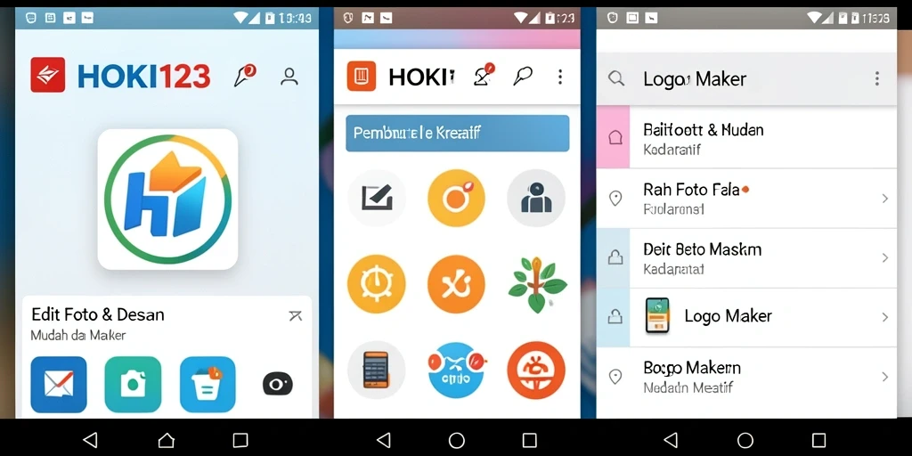 Tampilan antarmuka HOKI123 dengan fitur Logo Maker yang intuitif.