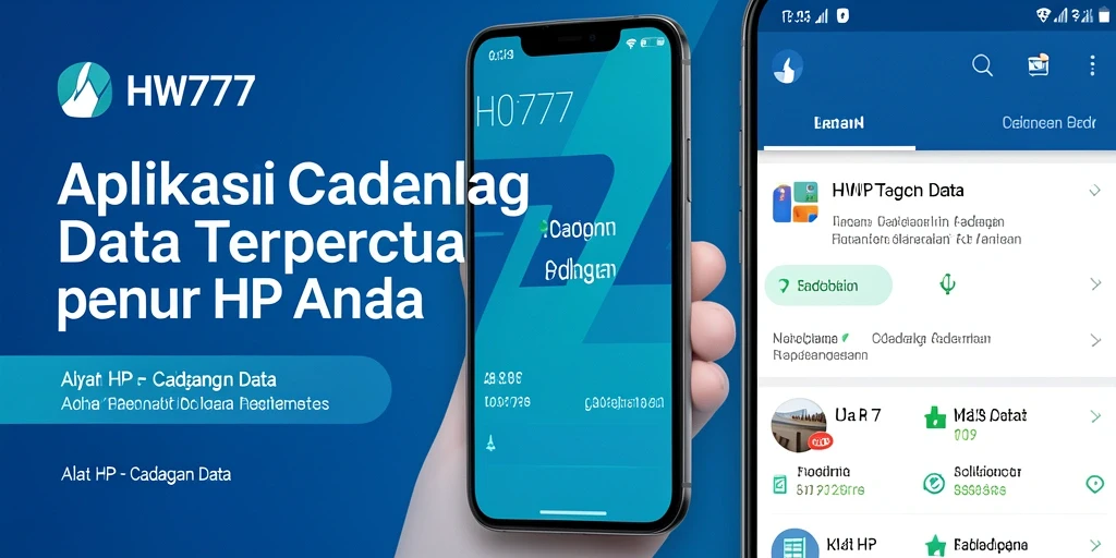 Antarmuka utama HW777 menampilkan berbagai fitur cadangan data yang menarik.