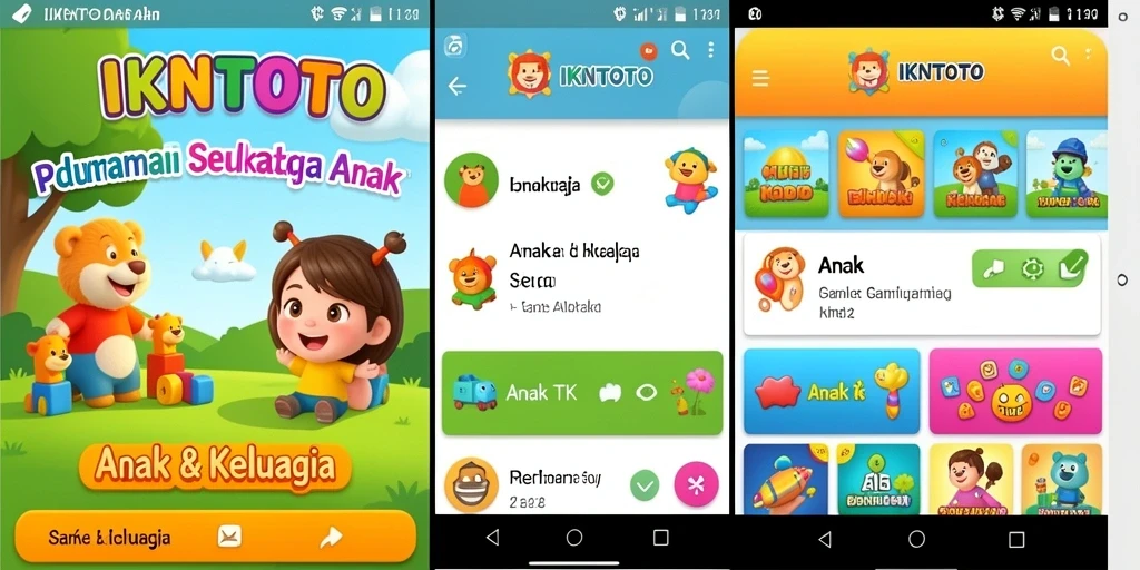 Tampilan menarik aplikasi IKNTOTO untuk anak-anak belajar sambil bermain.