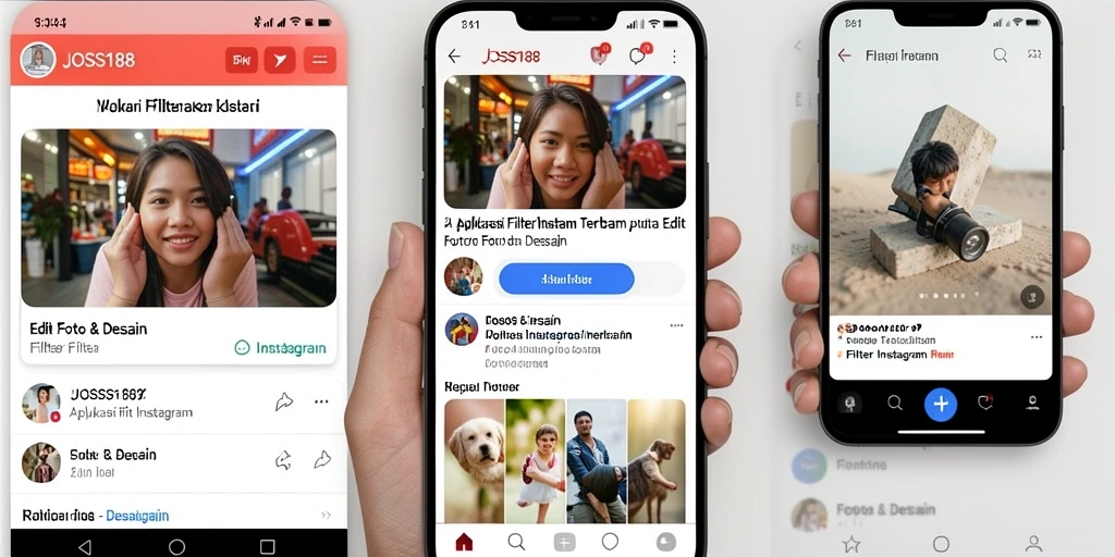 Antarmuka aplikasi JOSS188 untuk Filter Instagram yang menarik dan fungsional.