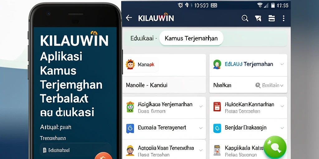 Antarmuka aplikasi KILAUWIN yang intuitif dengan fitur terjemahan bahasa.