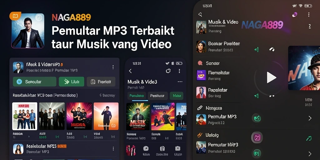 Antarmuka NAGA889 menunjukkan fungsi pemutar MP3 dengan jelas dan sederhana.