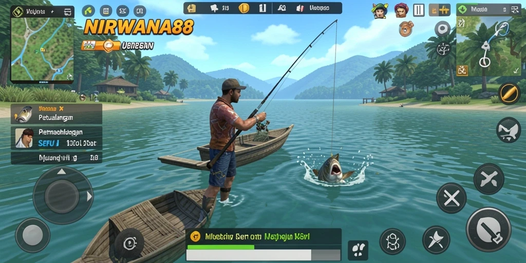 Antarmuka permainan NIRWANA88 yang menarik dan fungsional untuk memancing.