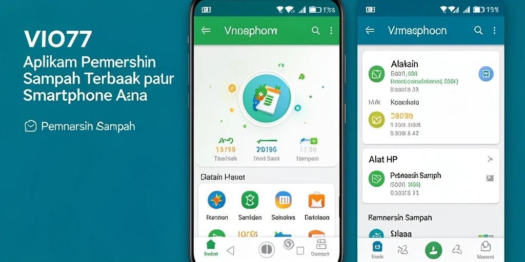 Antarmuka VIO77 yang mudah digunakan untuk membersihkan sampah di smartphone.