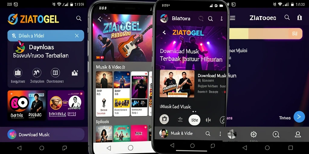 Tampilan antarmuka ZIATOGEL yang intuitif dan menarik untuk Download Musik.